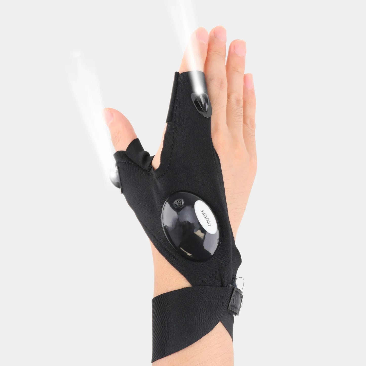 LED Half Finger Glove for Men Women with Flashlight