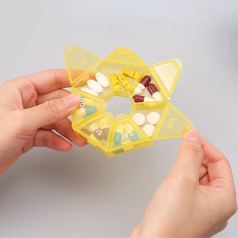 Mini Portable 7-Day Vitamin Pill Box Organizer – Travel Storage for Pills & Tablets